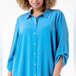Vintage Roaman’s teal blouse size 1X